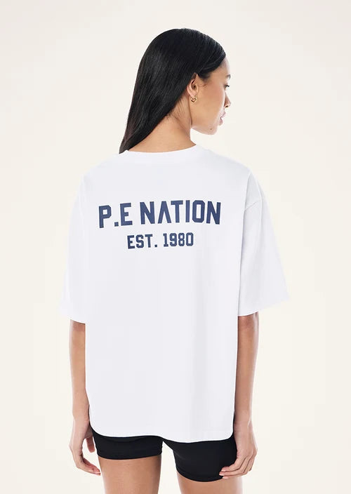 Spin Off Oversized Heavyweight Tee - White P.E Nation