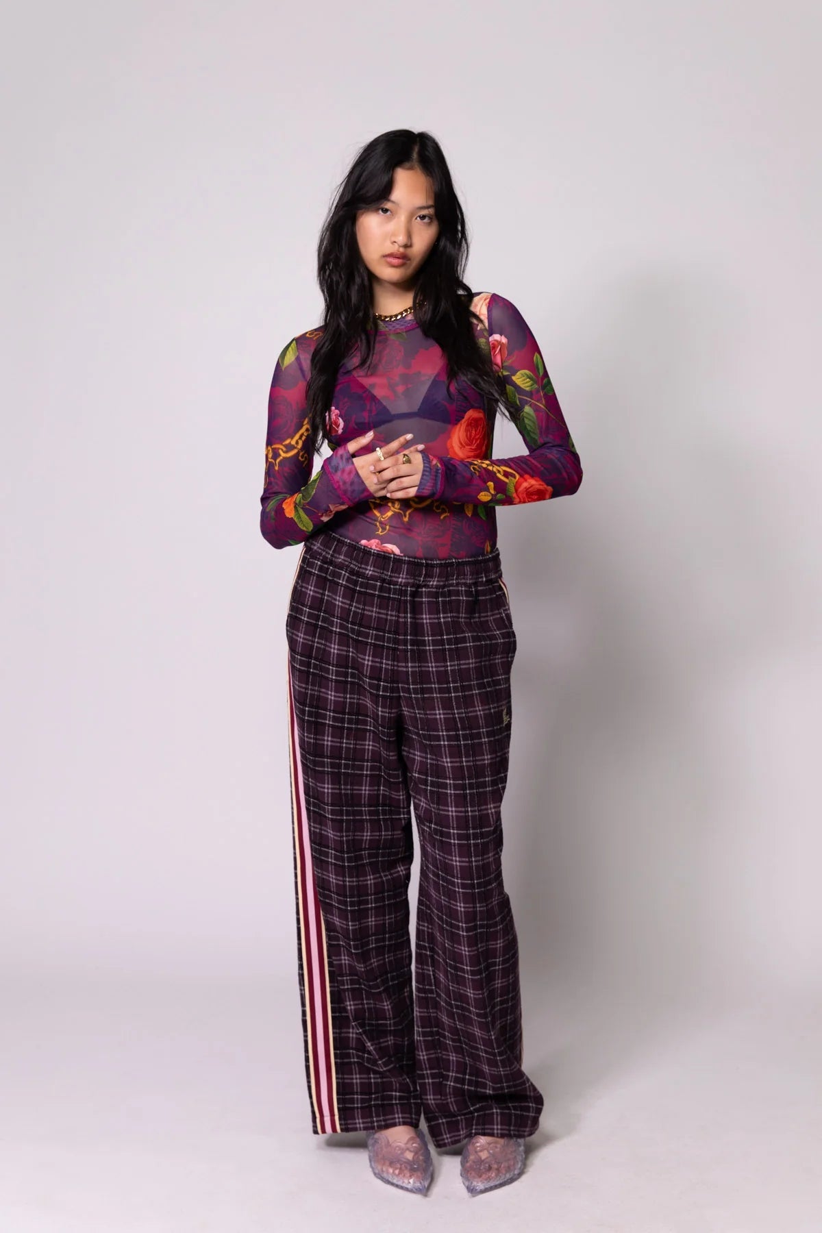 Chains and Roses LS Mesh Top - Purple Something Very Special