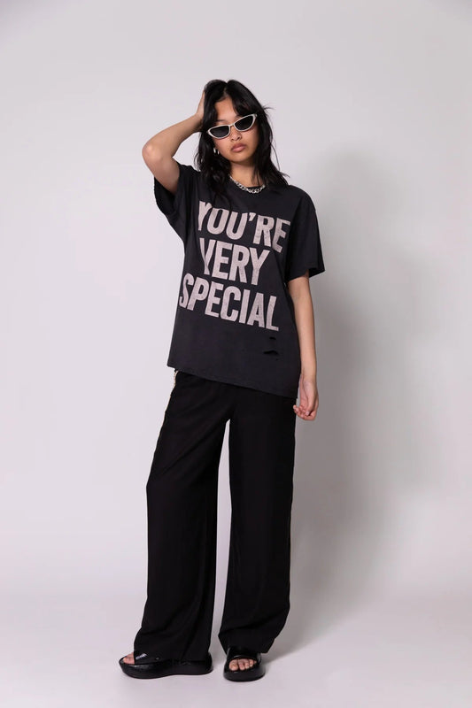 Vintage Black YVS Trashed Tee Something Very Special