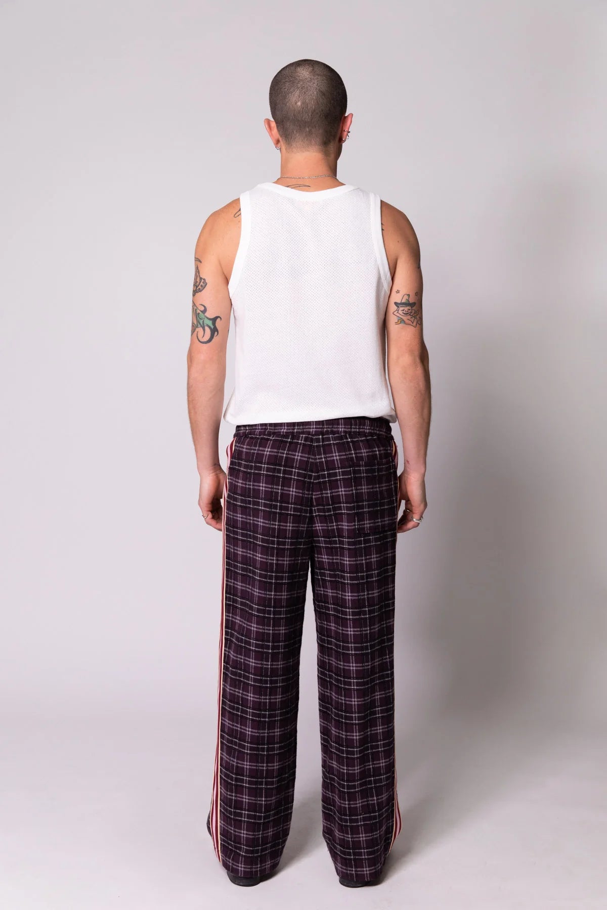 Check Baggy Vacay Pants - Plum Something Very Special