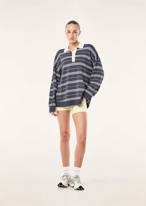 Strata Rugby Knit - Marine Blue Stripe P.E Nation