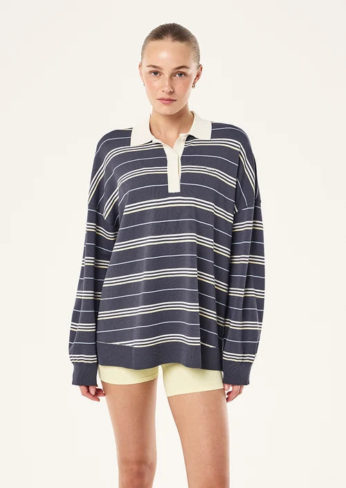 Strata Rugby Knit - Marine Blue Stripe P.E Nation