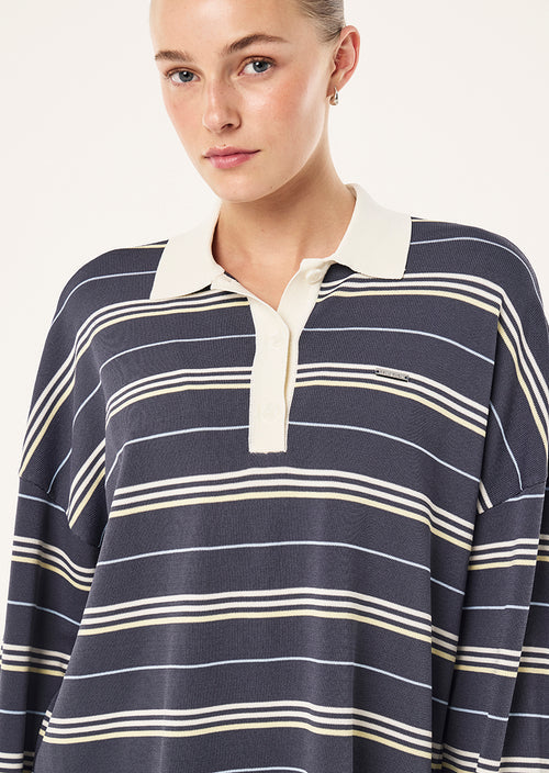 Strata Rugby Knit - Marine Blue Stripe P.E Nation