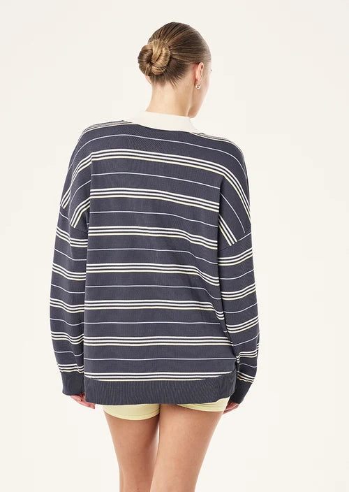 Strata Rugby Knit - Marine Blue Stripe P.E Nation