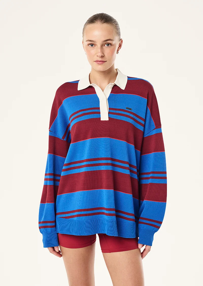 Strata Rugby Knit - Palace Blue Stripe P.E Nation