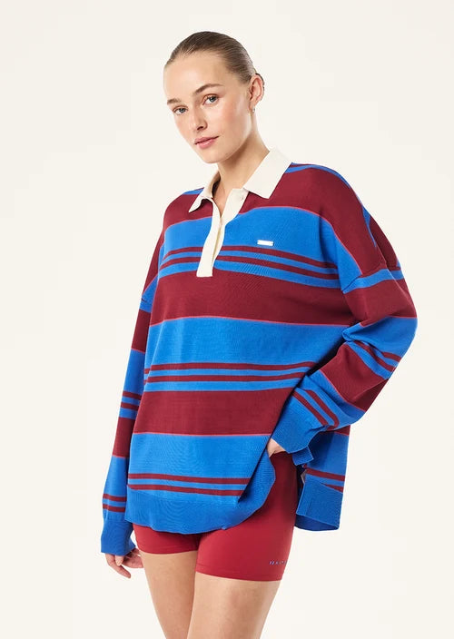 Strata Rugby Knit - Palace Blue Stripe P.E Nation