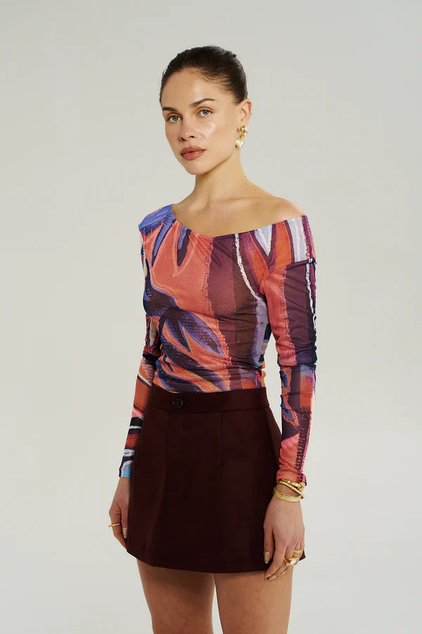 LS Off Shoulder Top - Bordeaux Summi Summi