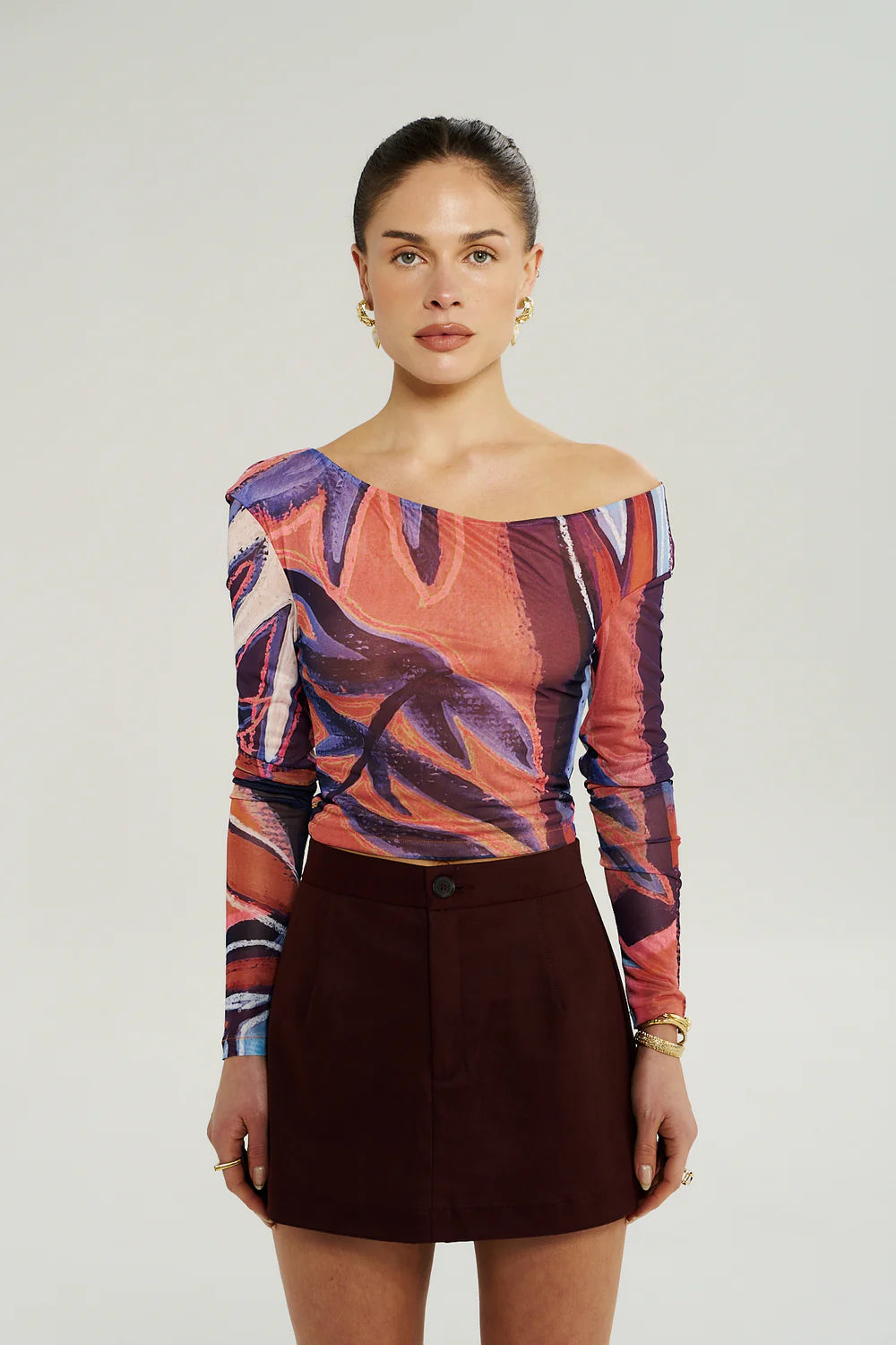 LS Off Shoulder Top - Bordeaux Summi Summi