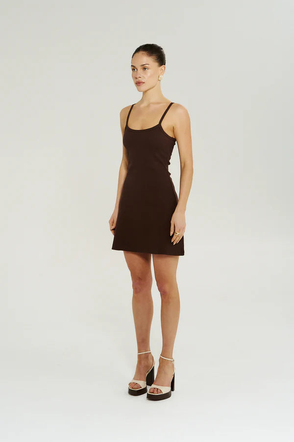 A Line Mini Dress - Chocolat Summi Summi
