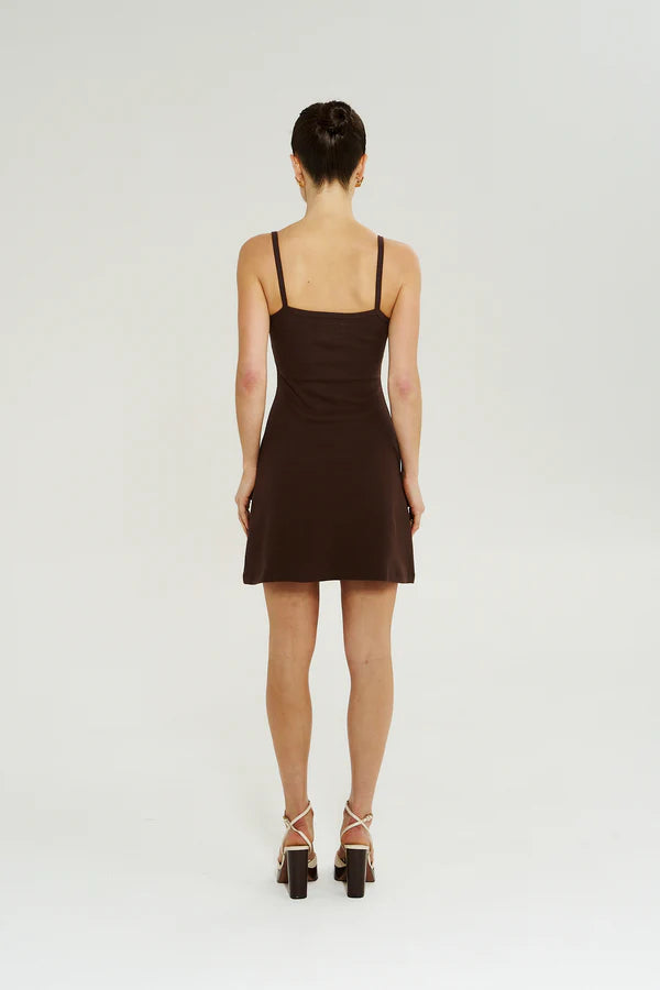 A Line Mini Dress - Chocolat Summi Summi