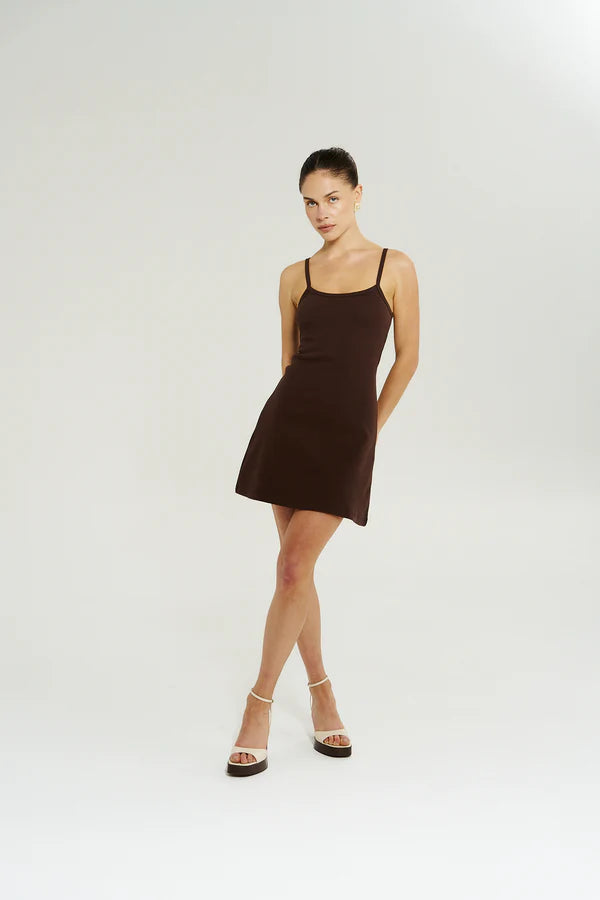 A Line Mini Dress - Chocolat Summi Summi