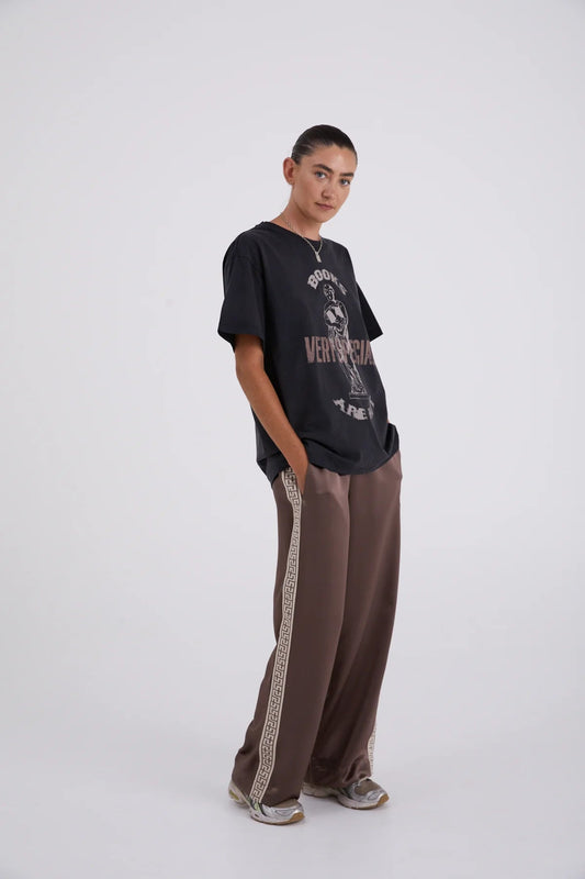 Geo Satin Vacay Pants - Taupe Something Very Special