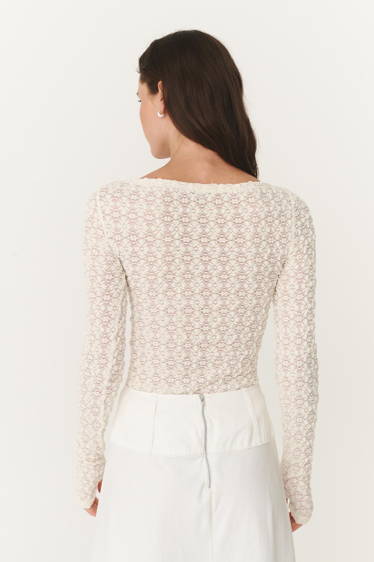 Samantha Clover Lace Top - Creme Rowie