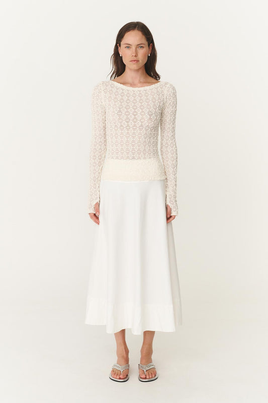 Samantha Clover Lace Top - Creme Rowie