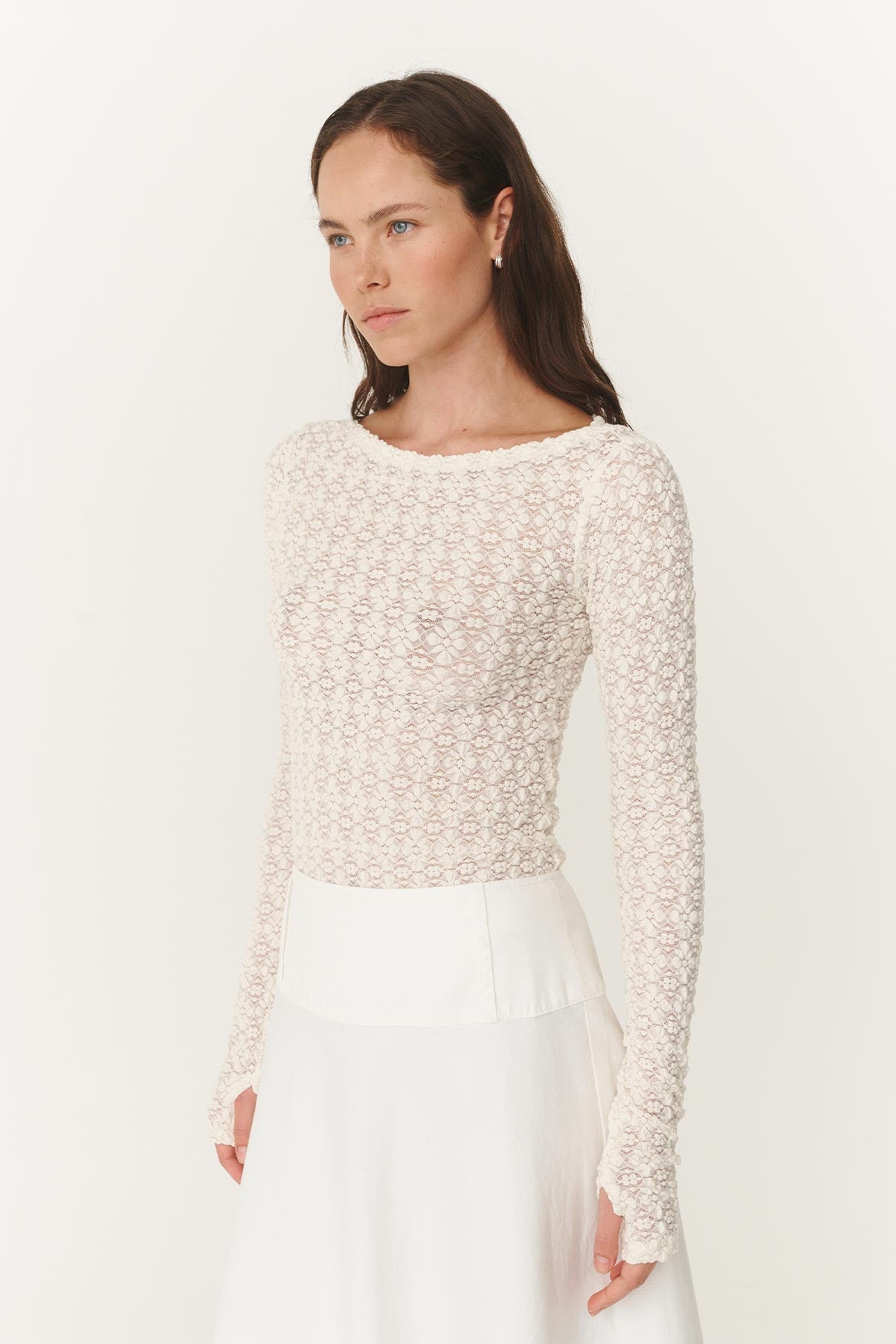 Samantha Clover Lace Top - Creme Rowie