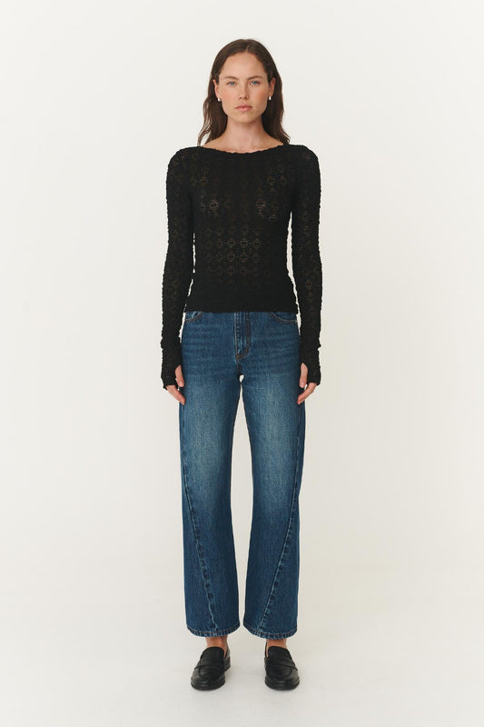 Samantha Clover Lace Top - Noir Rowie