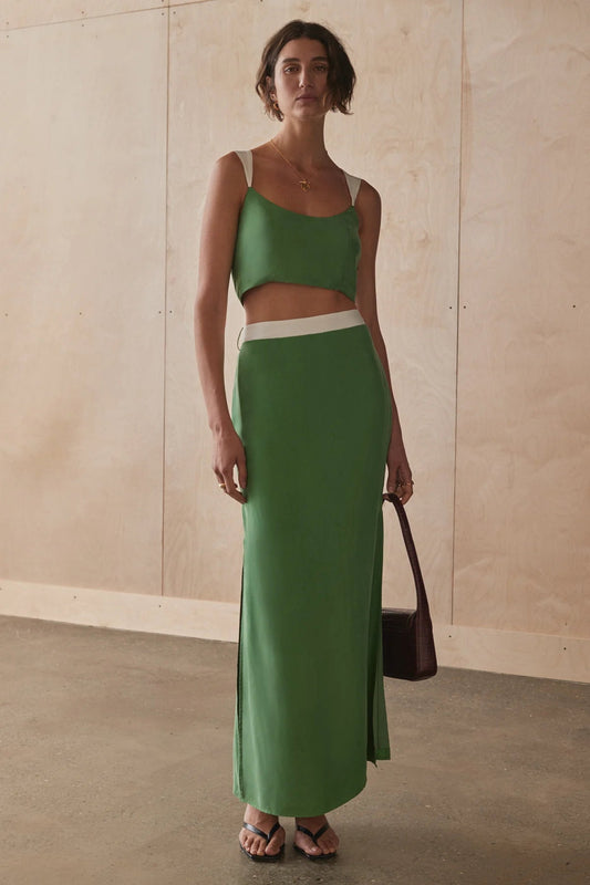 Sancia Matilda Top - Matcha at cloth in brick 