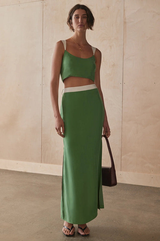 Sancia Rosetta Skirt - Matcha Front View 