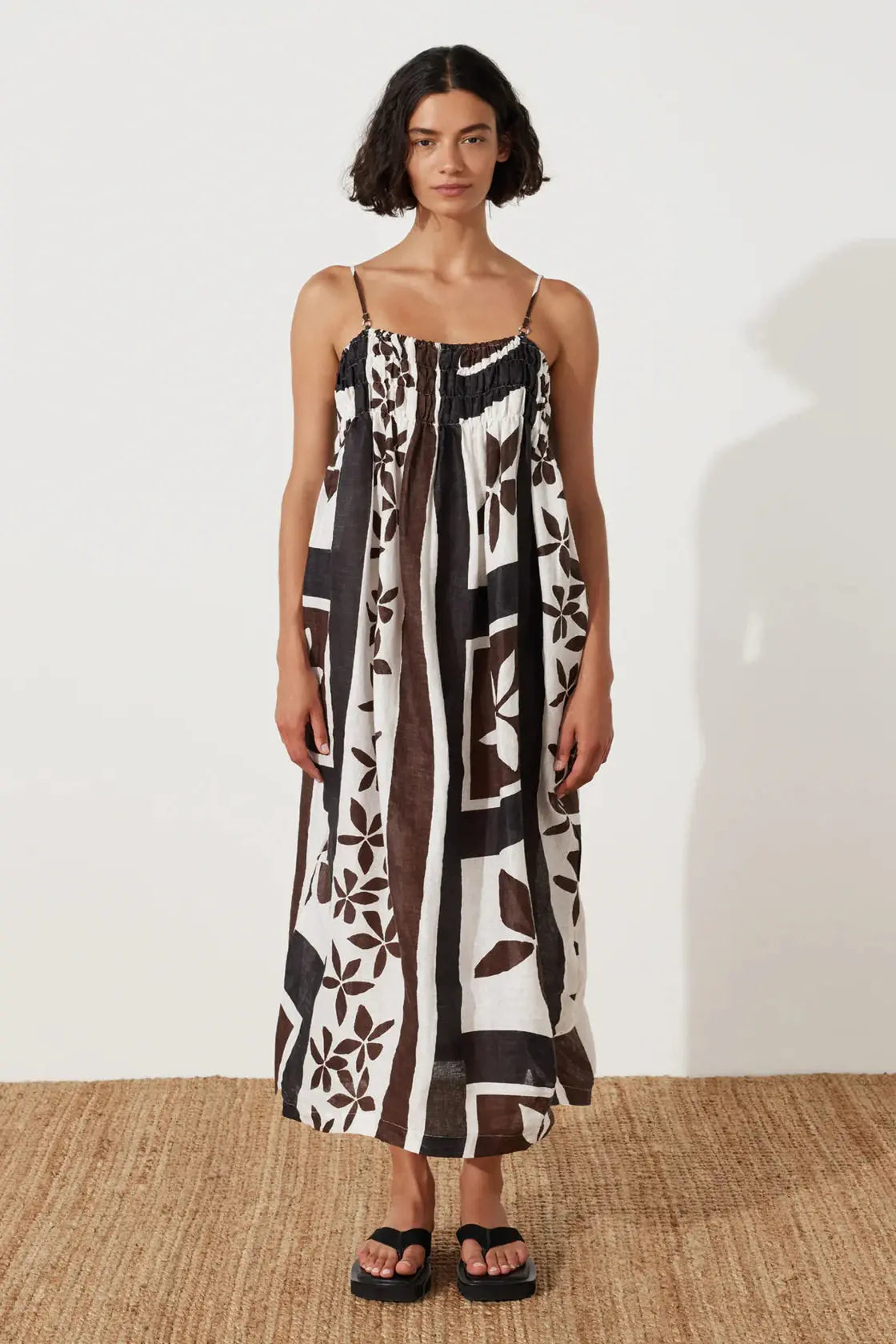 Sarong Flower Linen Dress Zulu & Zephyr