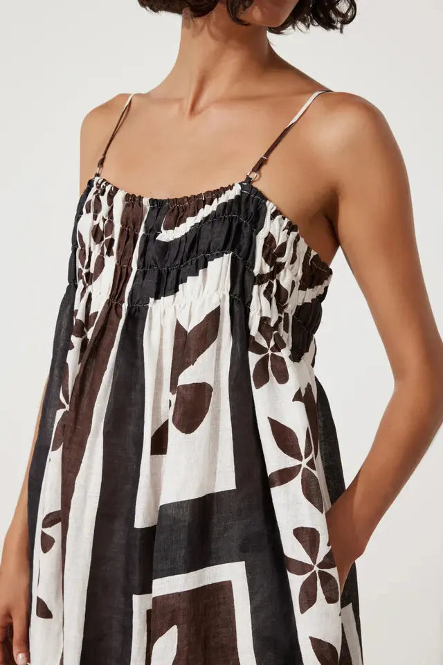 Sarong Flower Linen Dress Zulu & Zephyr