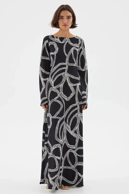 Sgraffito Bias Maxi Dress Sovere