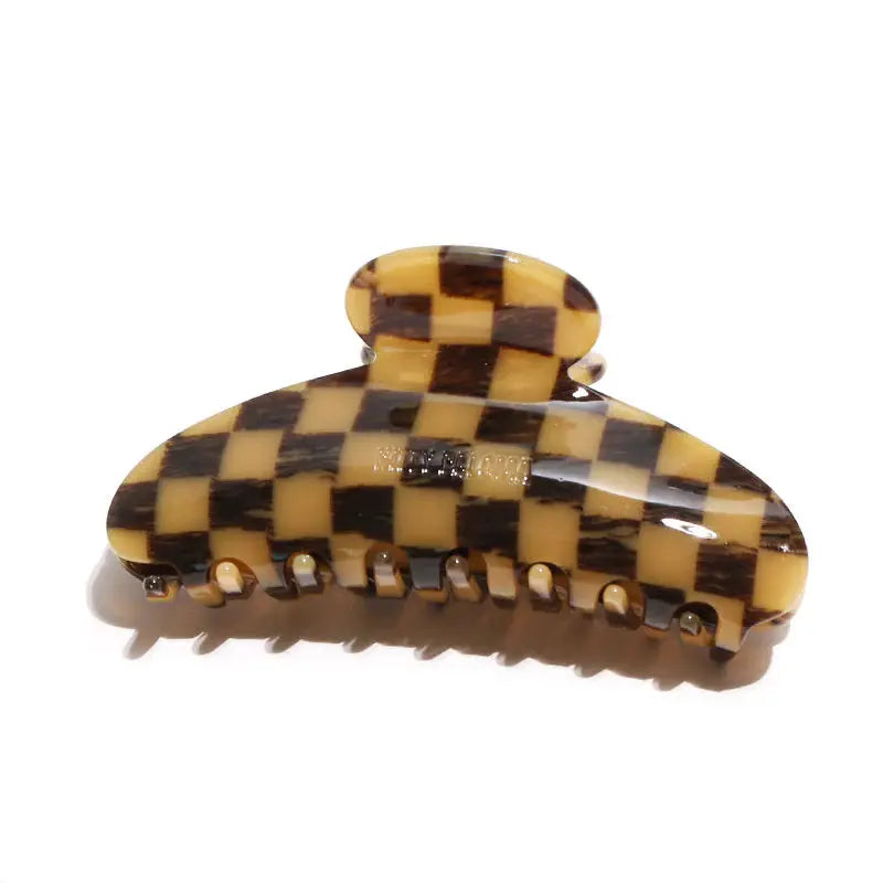 Soho Checkers Grande Hair Claw Clip Kitty Paloma