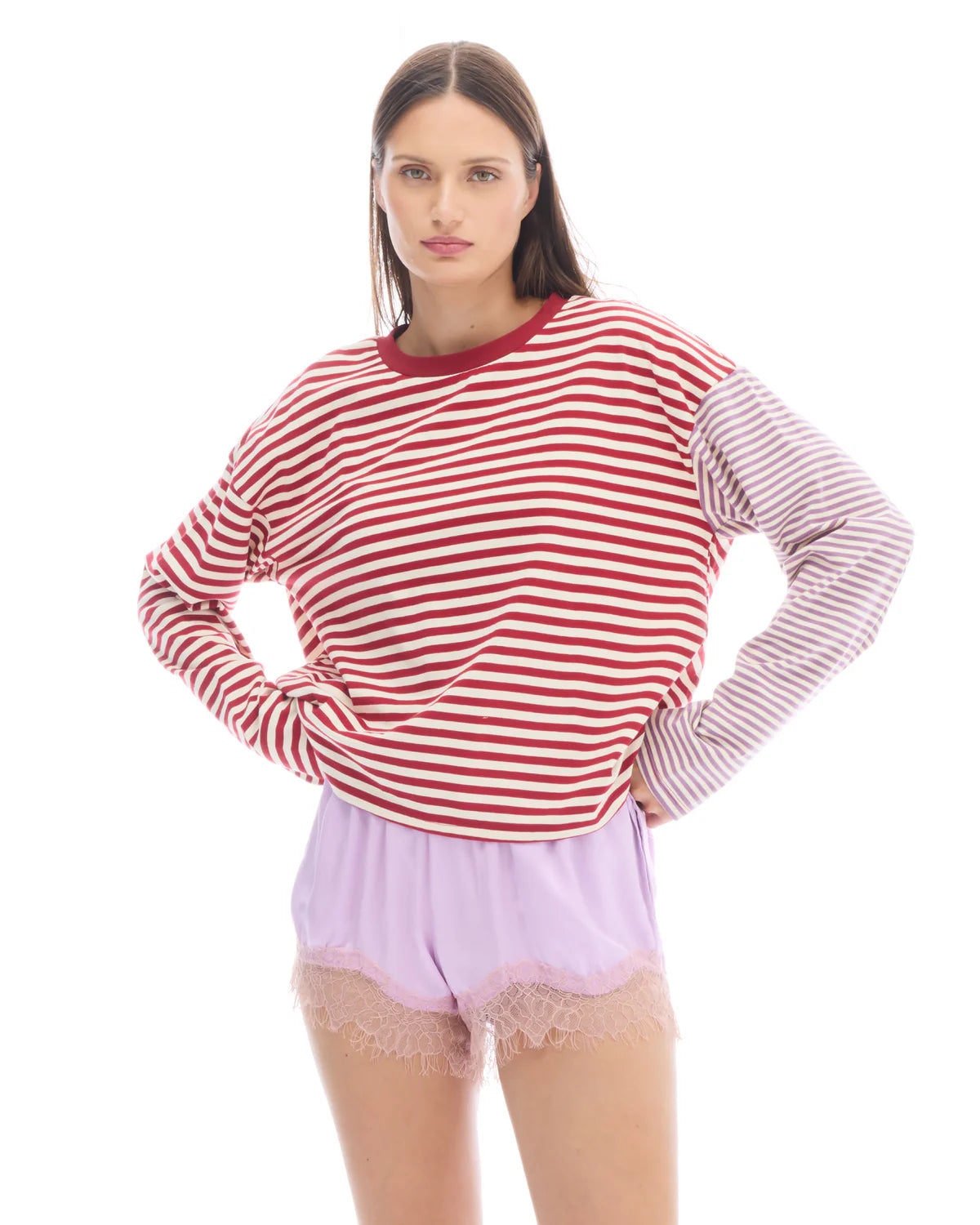Lexy Soft Stripe Patchwork Tee The Tales