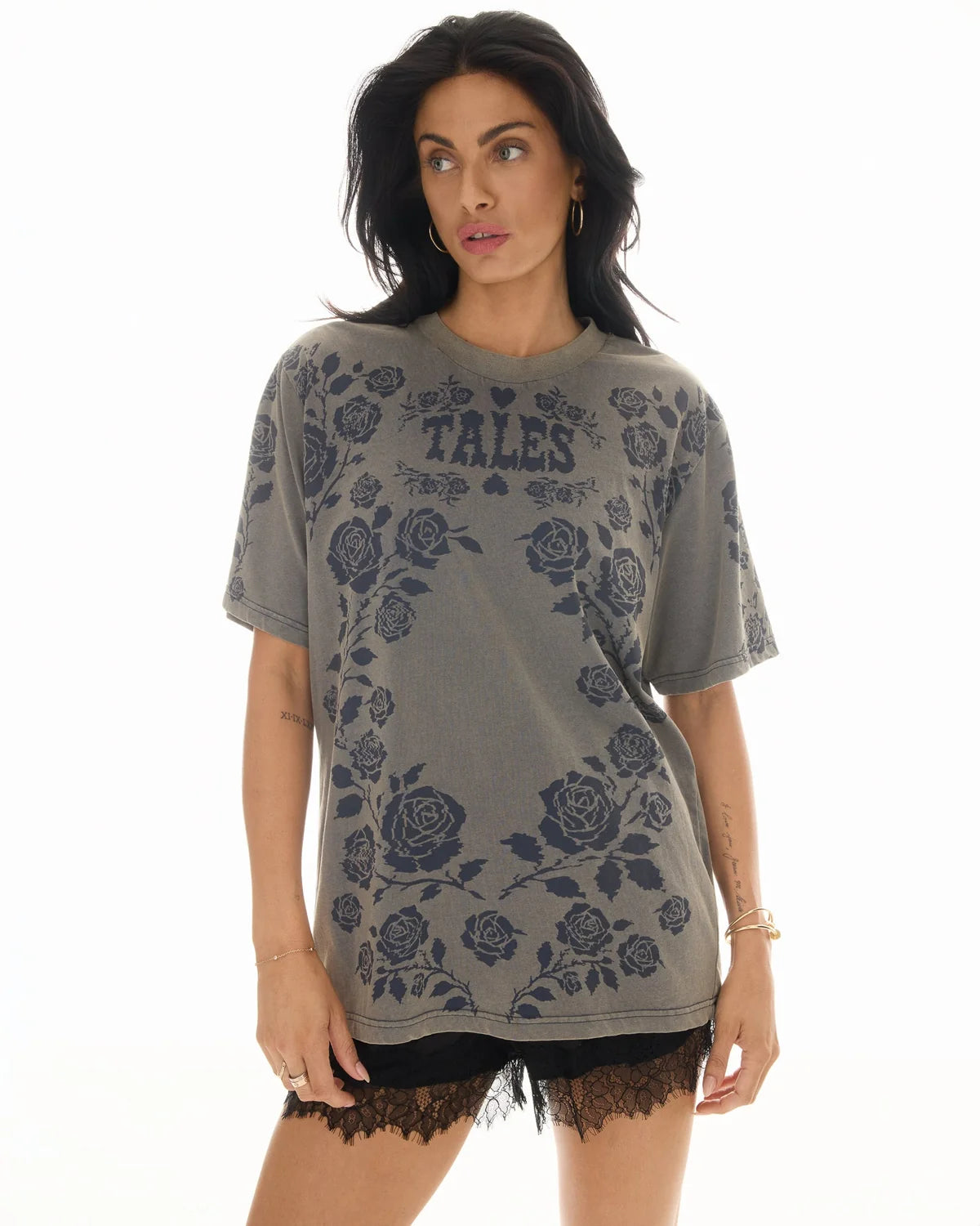 Distorted Black Rose Tee The Tales