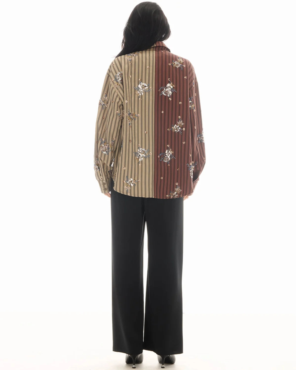 Embellished Half n Half Stripe Shirt The Tales