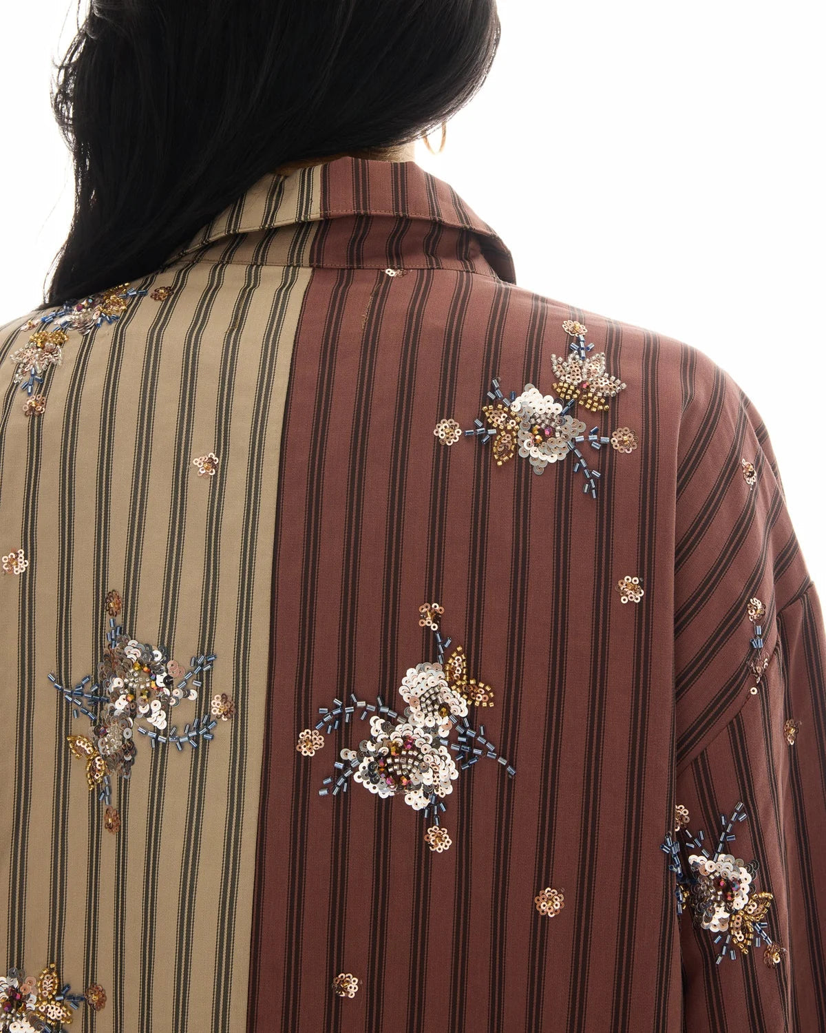 Embellished Half n Half Stripe Shirt The Tales