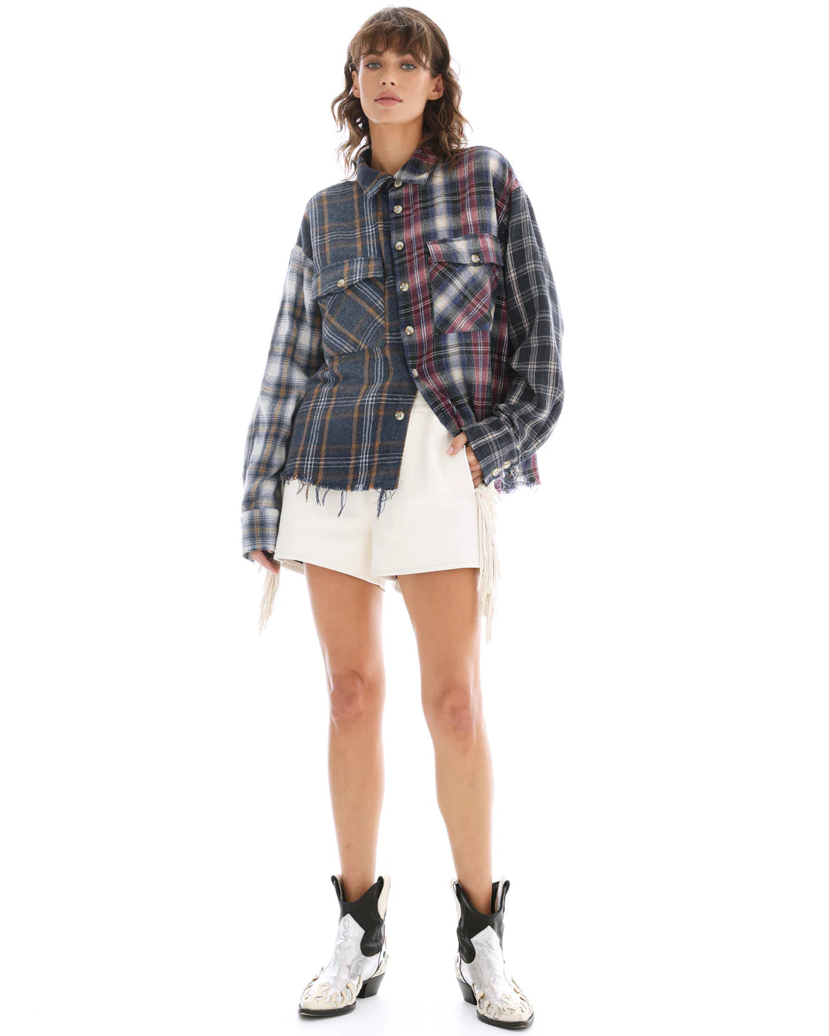 Cut off Patchwork Shirt - Multicolour The Tales