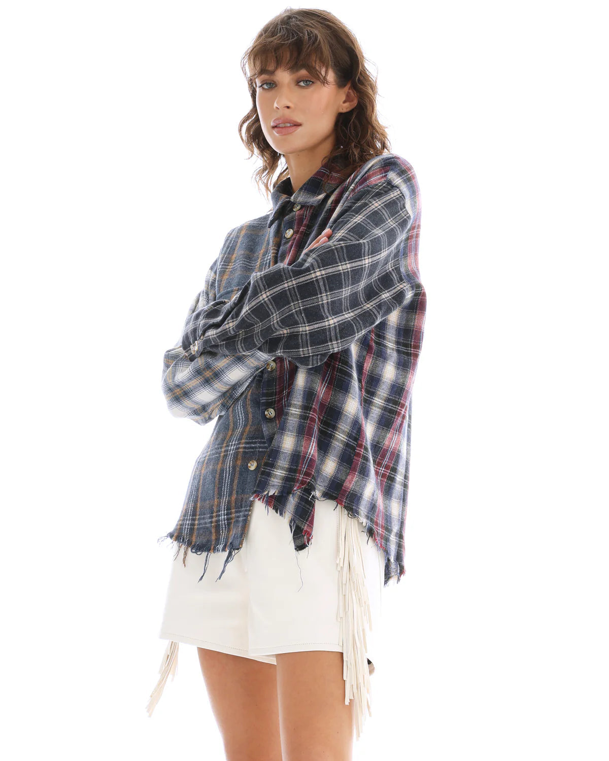Cut off Patchwork Shirt - Multicolour The Tales