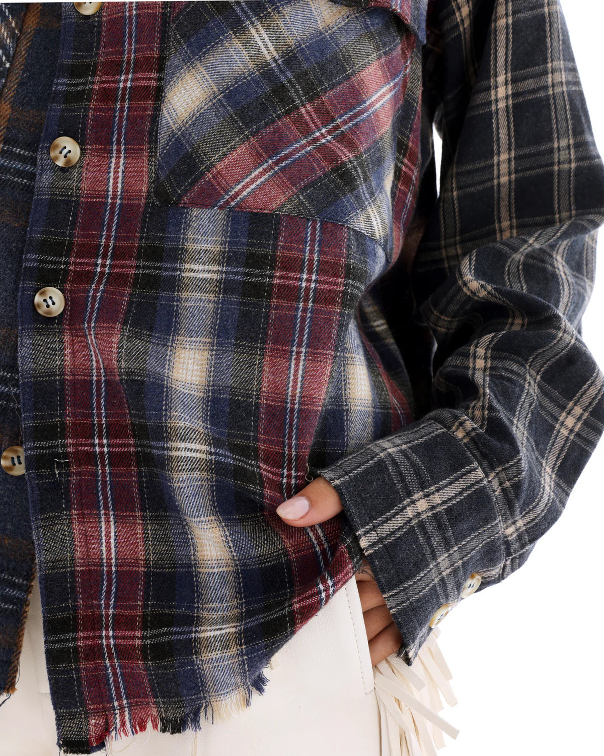 Cut off Patchwork Shirt - Multicolour The Tales