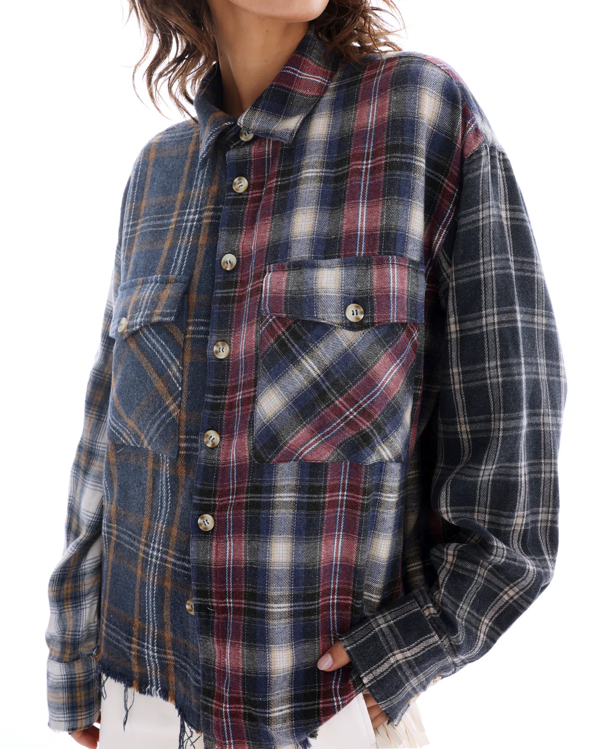 Cut off Patchwork Shirt - Multicolour The Tales