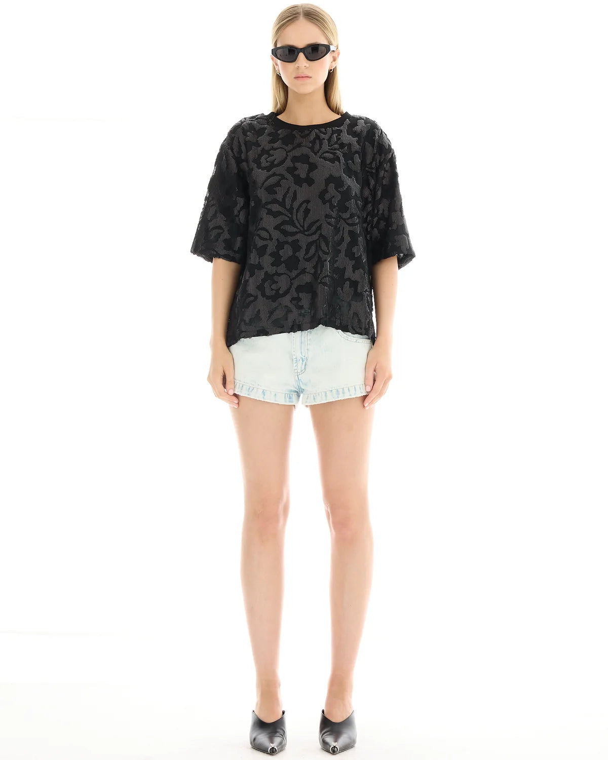 Sequin Street Tee - Black The Tales