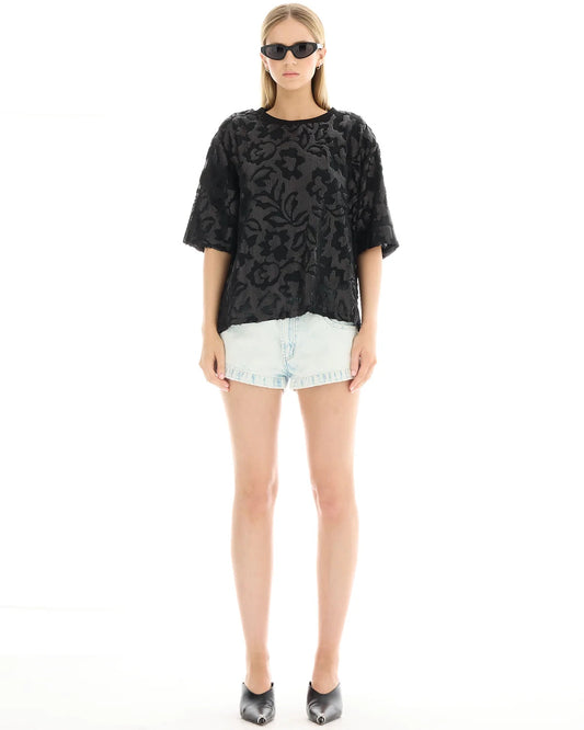 Sequin Street Tee - Black The Tales