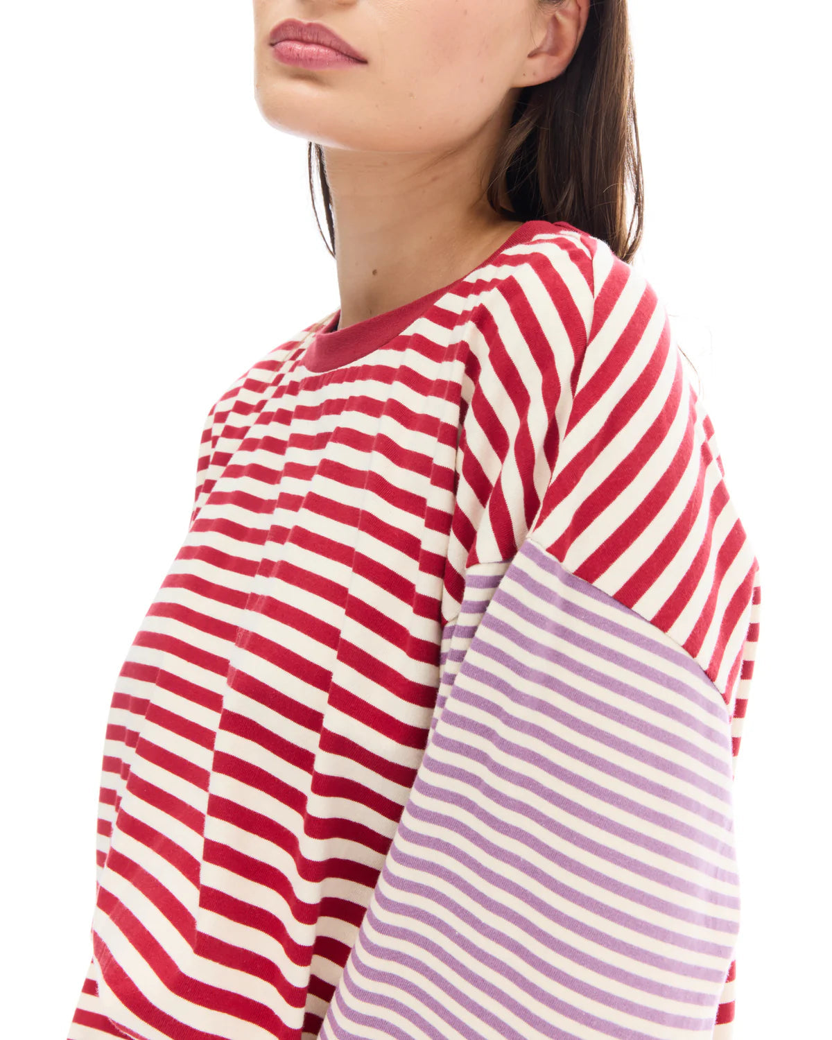 Lexy Soft Stripe Patchwork Tee The Tales