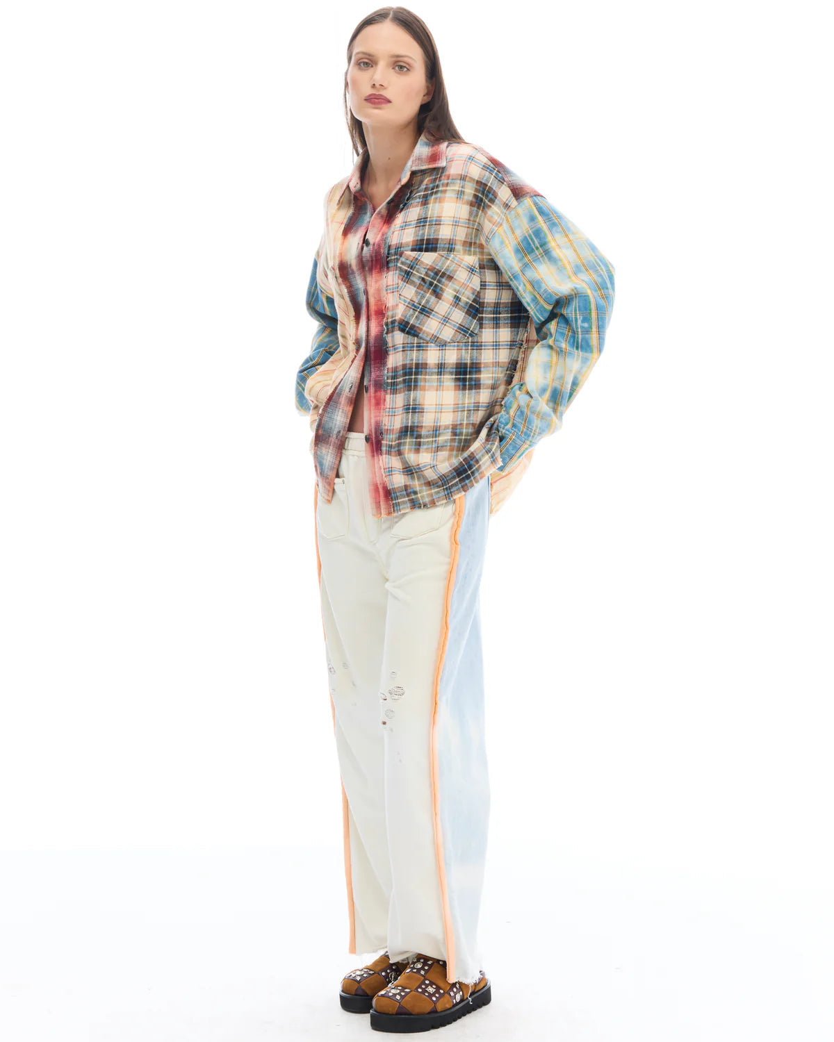 Patchwork Check Flannel Shirt - Multicolour The Tales