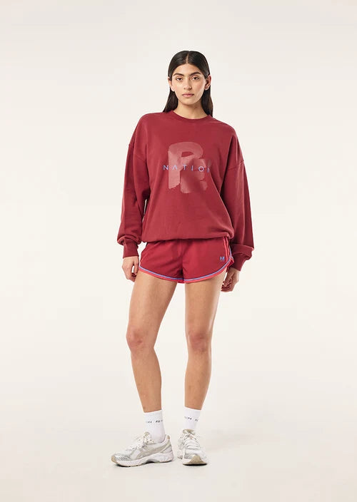 Tidal Oversized Sweat - Dark Cherry P.E Nation
