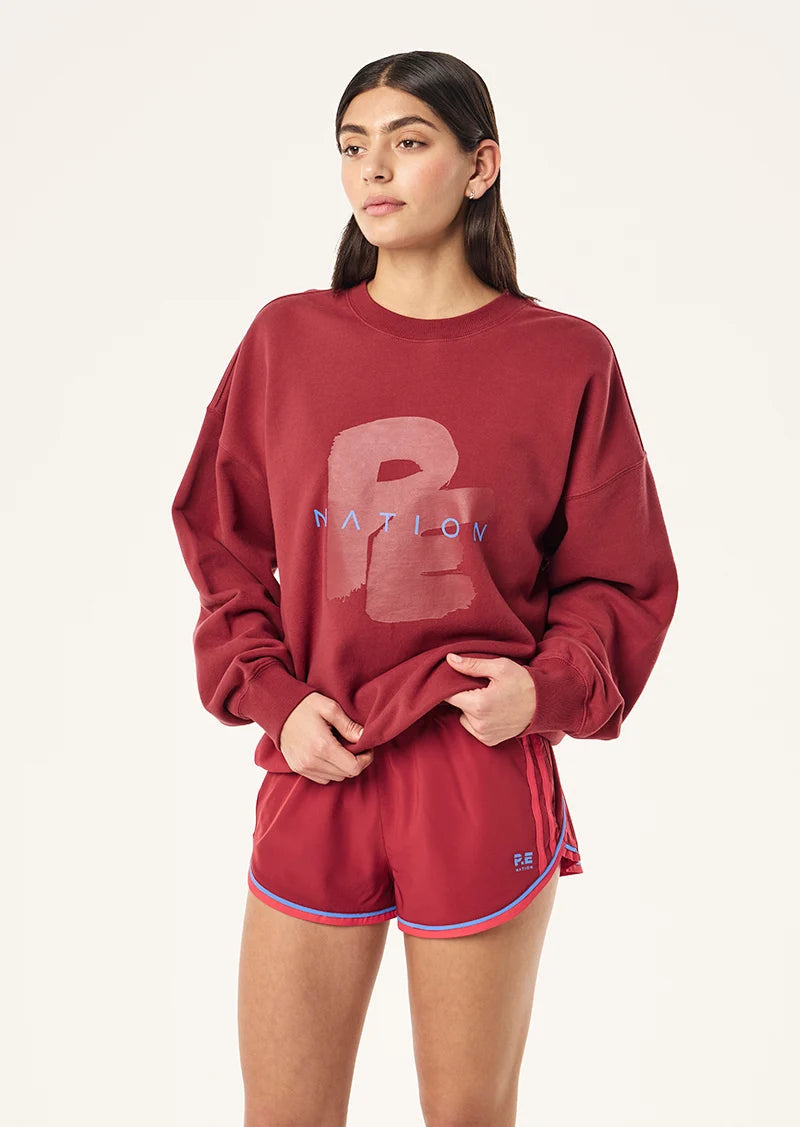 Tidal Oversized Sweat - Dark Cherry P.E Nation