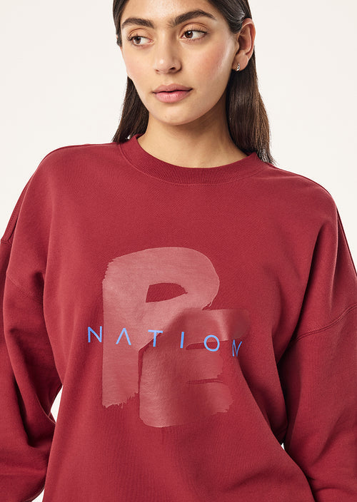 Tidal Oversized Sweat - Dark Cherry P.E Nation