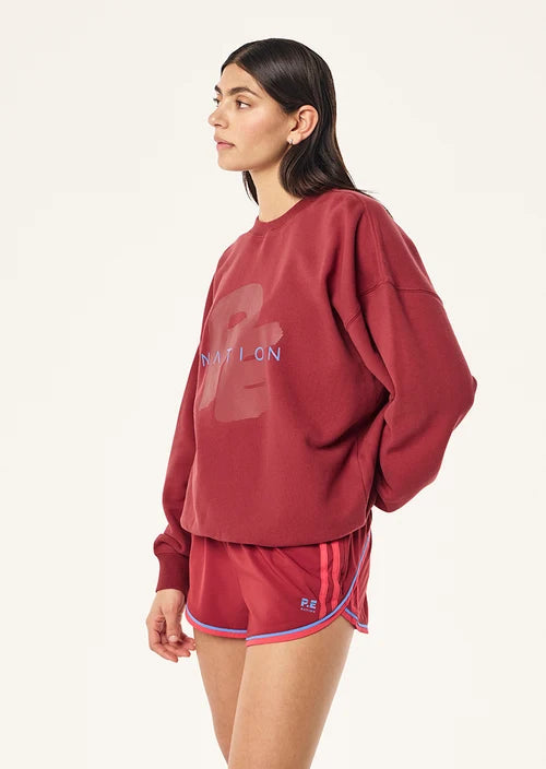 Tidal Oversized Sweat - Dark Cherry P.E Nation
