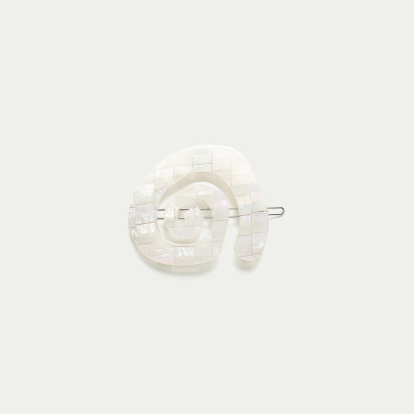 Swirl Tige Boucle Hair Clip - Tahitian Pearl Kitty Paloma