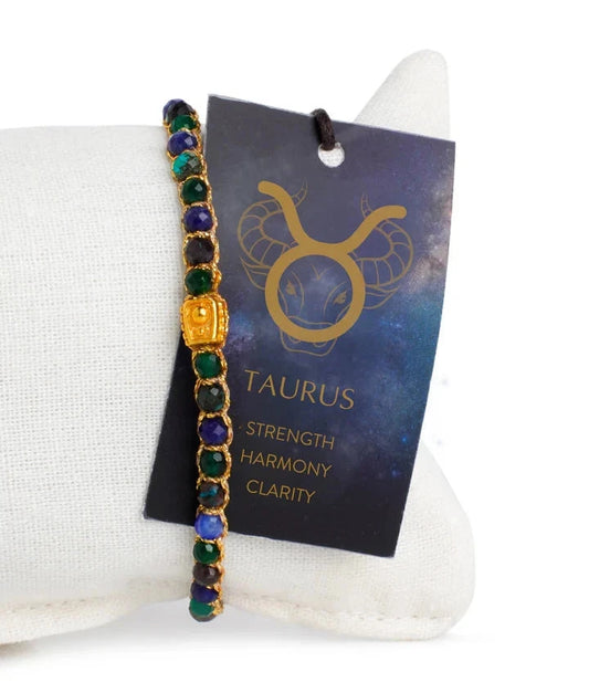 Taurus Crystal Zodiac Gemstone Bracelet - Gold (Copy) Nusands
