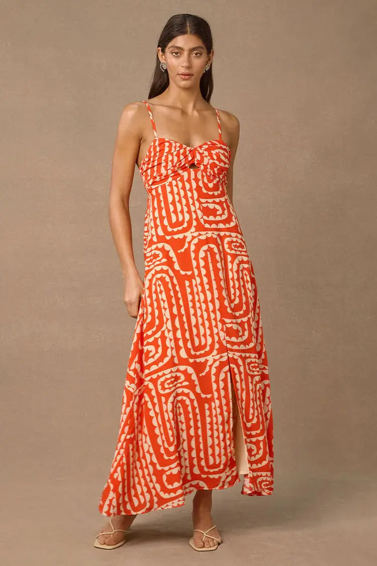 Tempo Print Midi Dress Mon Renn