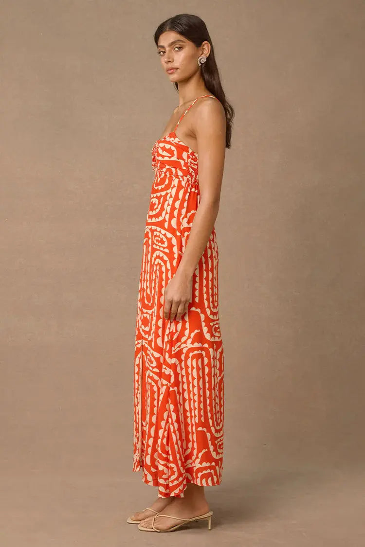 Tempo Print Midi Dress Mon Renn