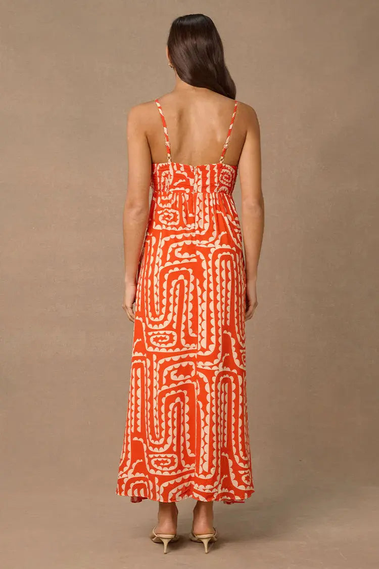 Tempo Print Midi Dress Mon Renn