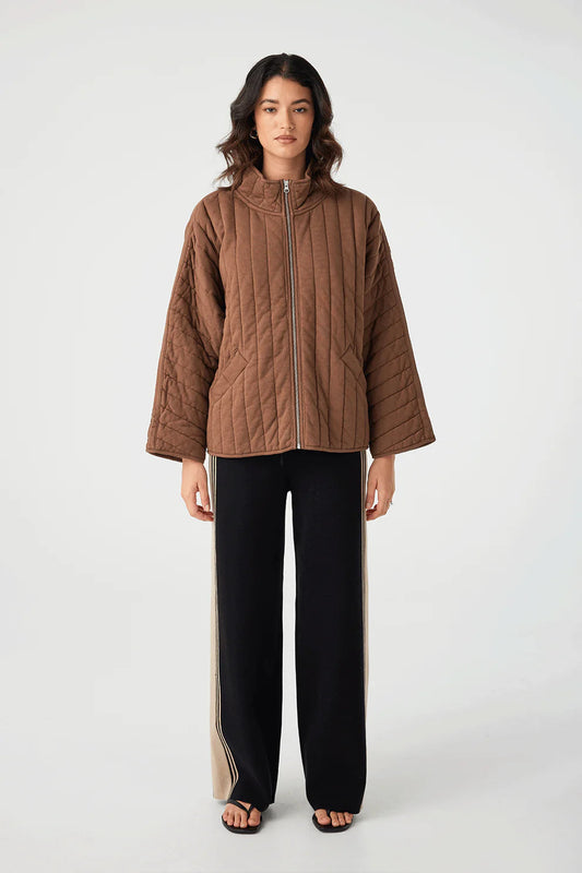 Tessa Quilted Jacket - Chocolate Arcaa at Cloth in Brick 