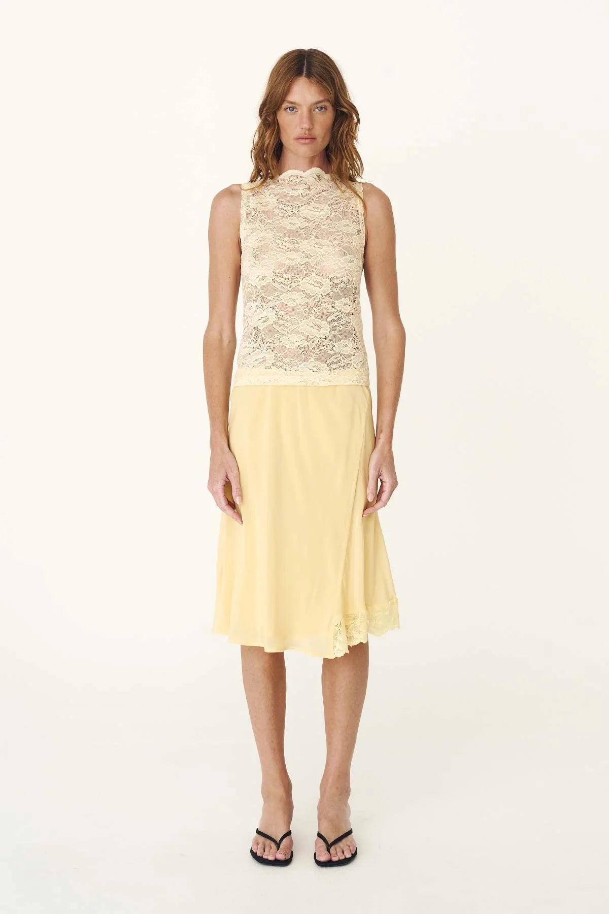Tonya Rose Lace Tank - Butter Creme Rowie
