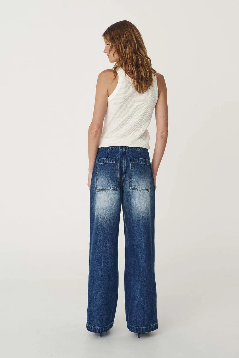 Trinity Zip Jeans - Classic Blue Rowie